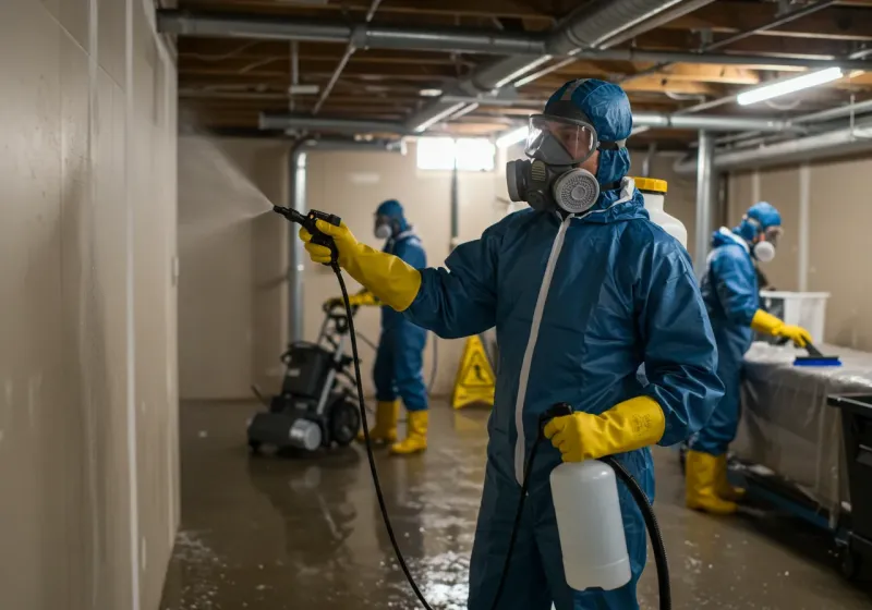 Basement Sanitization and Antimicrobial Treatment process in East Hampton, CT